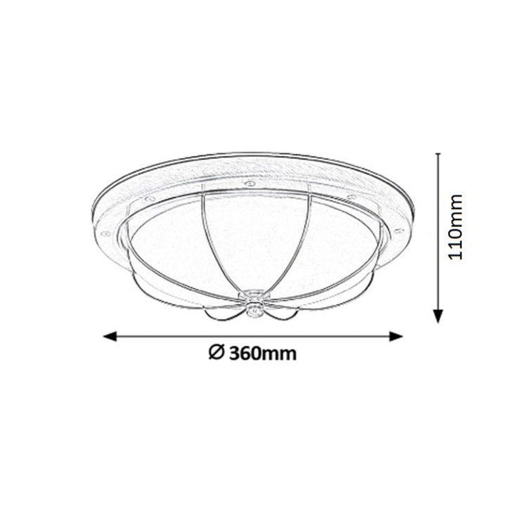 Stropna lampa Rabalux, 2xE27, smeđa, promjer 36 cm, Sudan