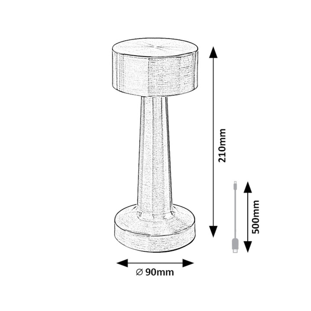 Rabalux stolna lampa, 2,7 W LED, 40 lm, 1200 mAh baterija, Senan