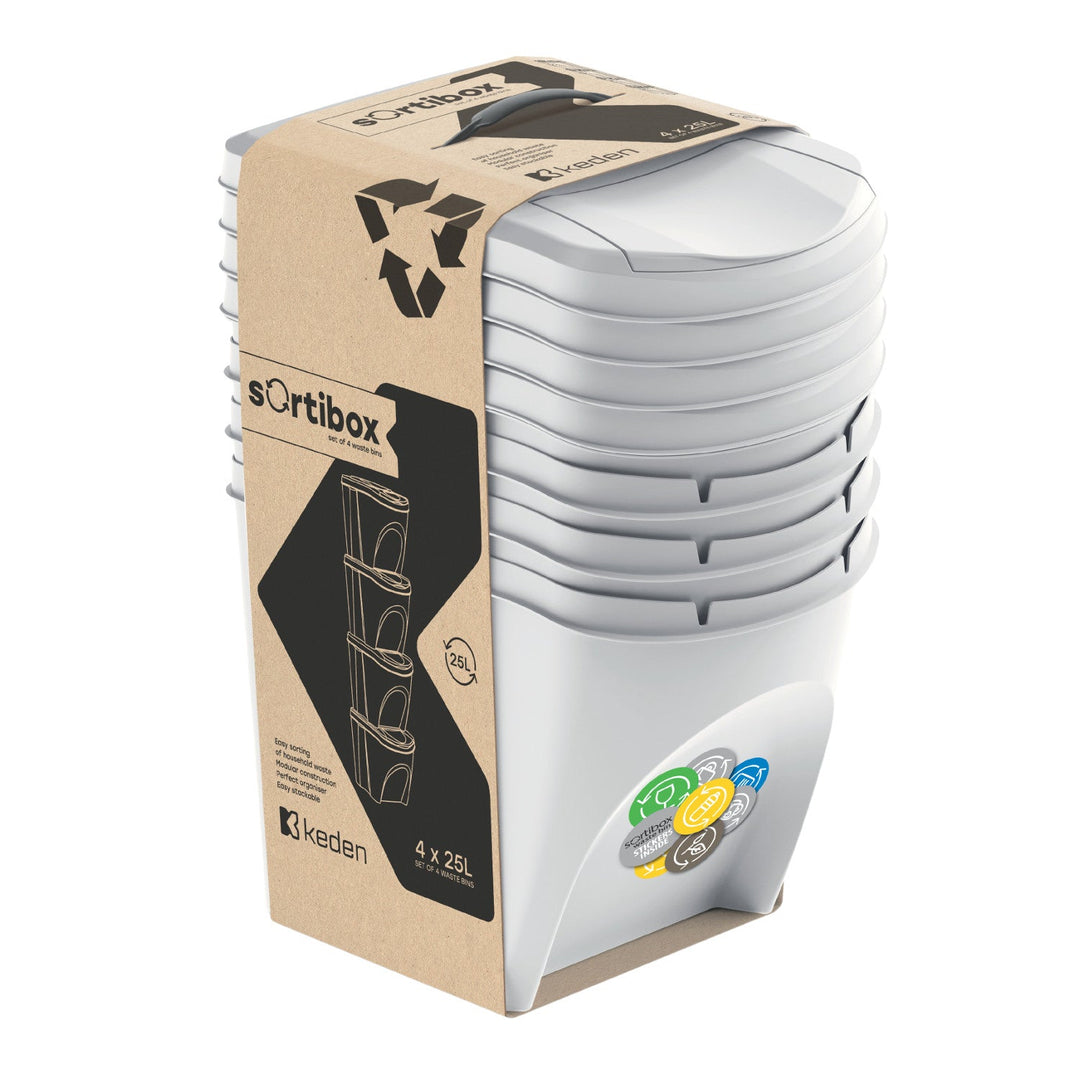 Sortibox 4x25L set siva kanta za razdvajanje otpada IKWB25S4