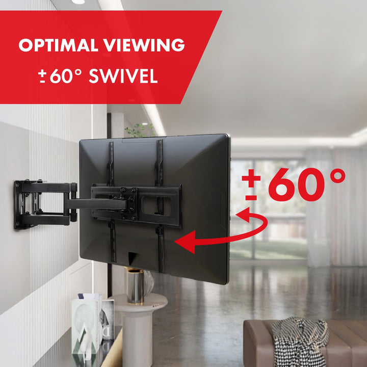 Maclean TV nosač, max. VESA 400x400, 32-75", 50 kg, podešavanje kuteva u vertikalnom i horizontalnom smjeru, profil 80-380 mm, crna, MC-788