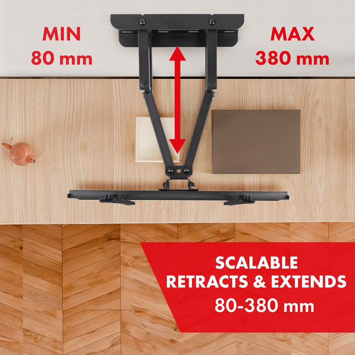 Maclean TV nosač, max. VESA 400x400, 32-75", 50 kg, podešavanje kuteva u vertikalnom i horizontalnom smjeru, profil 80-380 mm, crna, MC-788