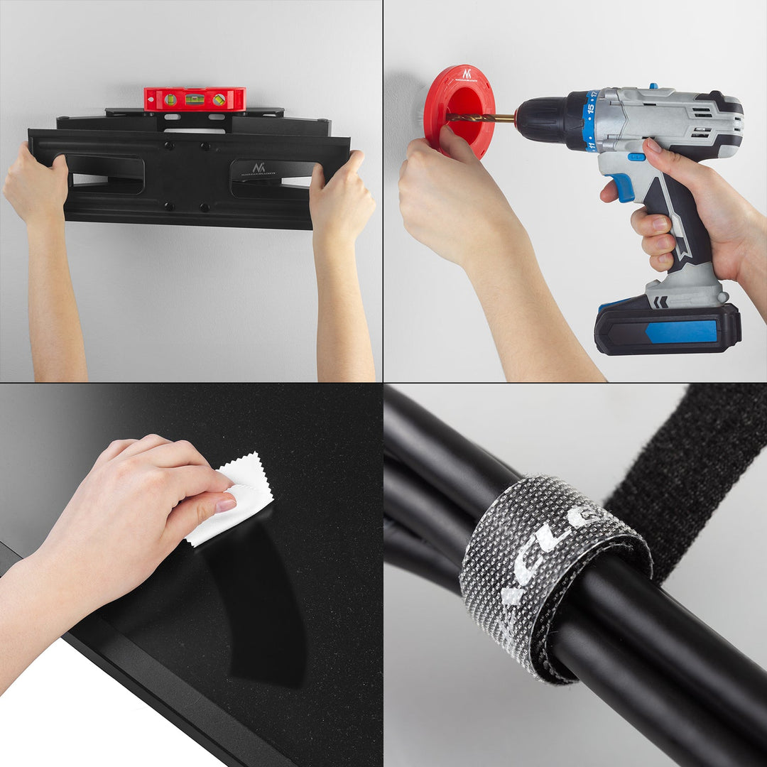 Maclean TV nosač, max. VESA 400x400, 32-75", 50 kg, podešavanje kuteva u vertikalnom i horizontalnom smjeru, profil 80-380 mm, crna, MC-788
