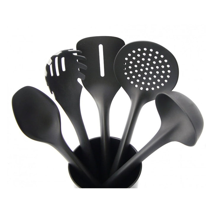 Set od 5 kuhinjskih alata + crni spremnik Practic Handy od 15 cm