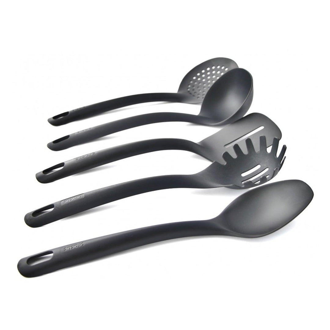 Set od 5 kuhinjskih alata + crni spremnik Practic Handy od 15 cm