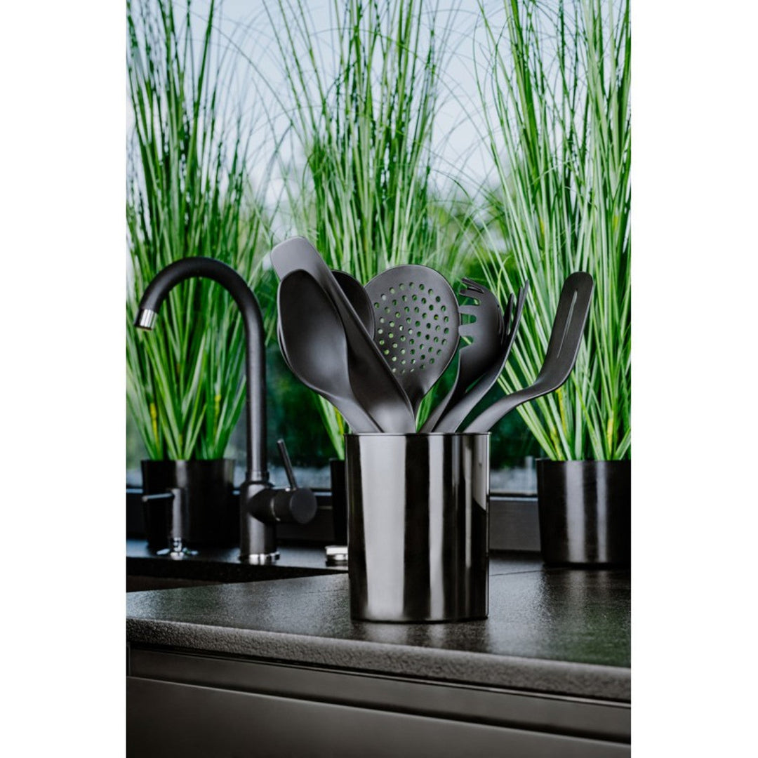 Set od 5 kuhinjskih alata + crni spremnik Practic Handy od 15 cm