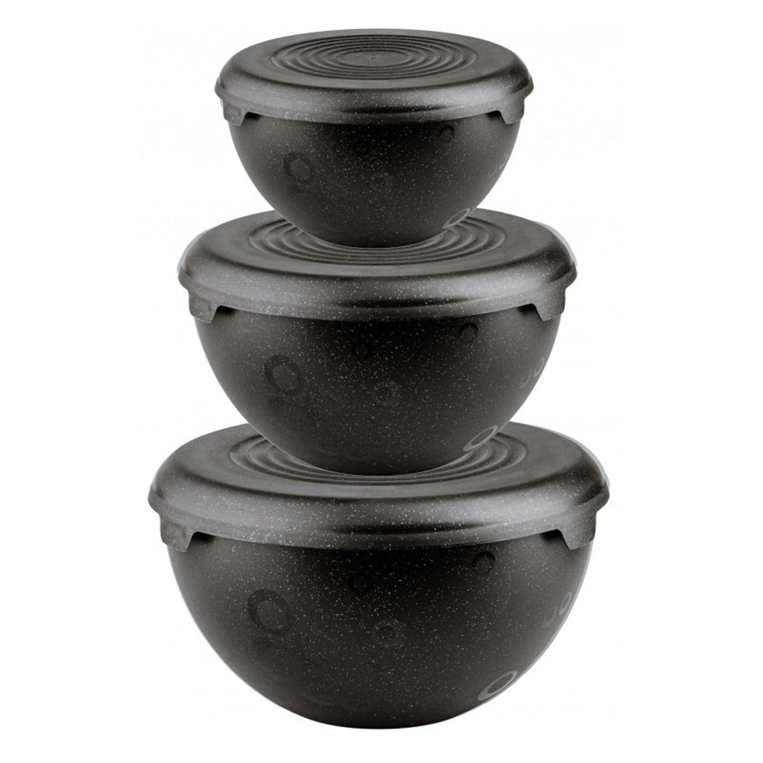 Praktičan set zdjela, plastika, 1,5 l, 3 l, 6 l, crna, 10031298