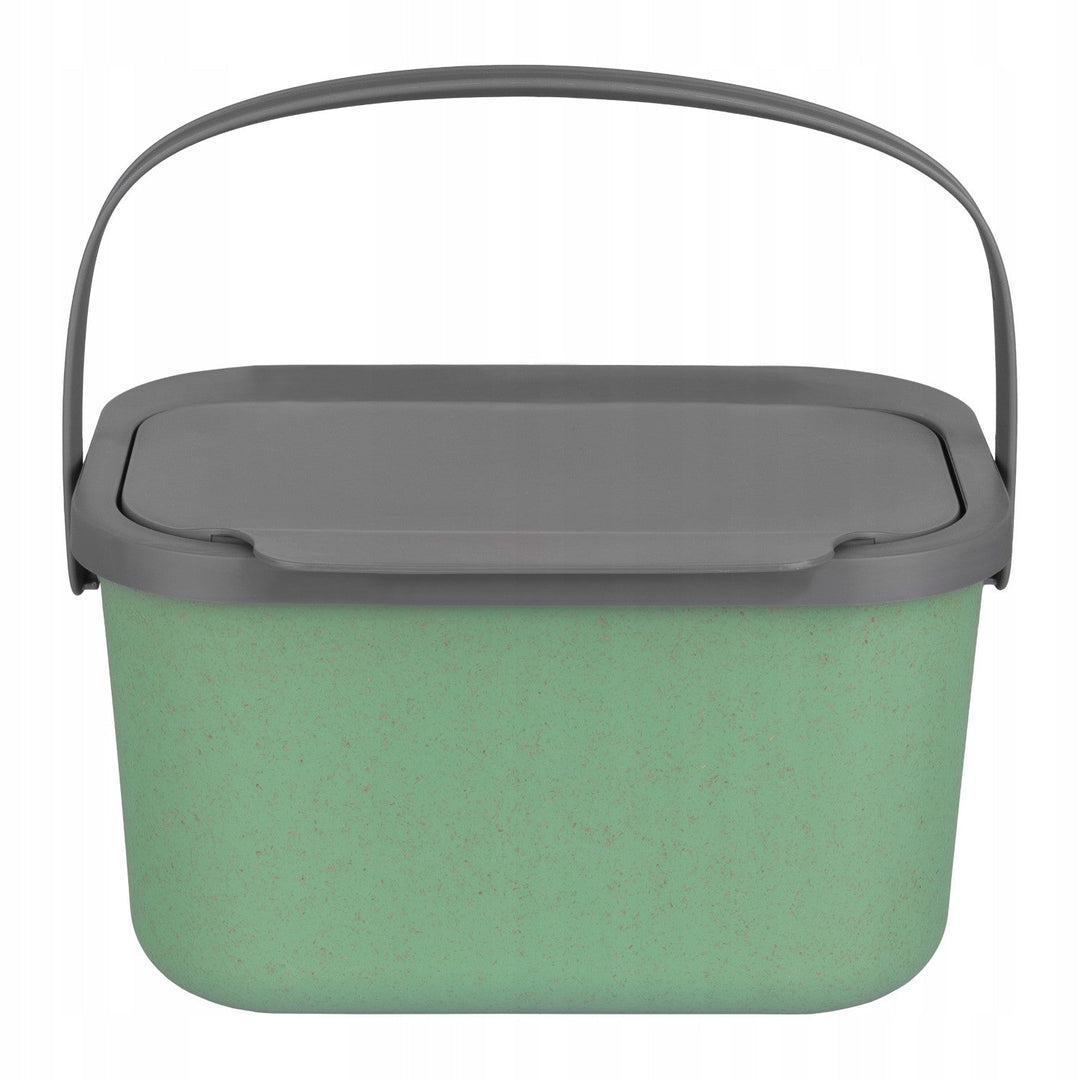 Kanta za organski otpad, kapacitet 4,5 litre, zelena s sivim poklopcem, Mini Bini