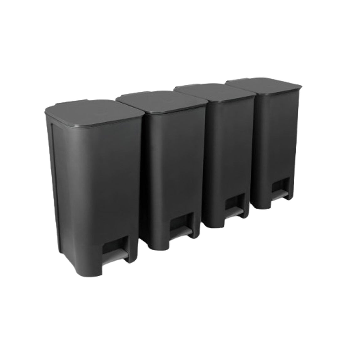 Set za razdvajanje otpada 4 x kanta s pedalom 40 l tamno grafitna Practic 10106593