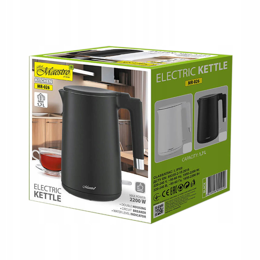 Maestro električni čajnik, 1800 W, 1,7 l, bijeli, MR-026
