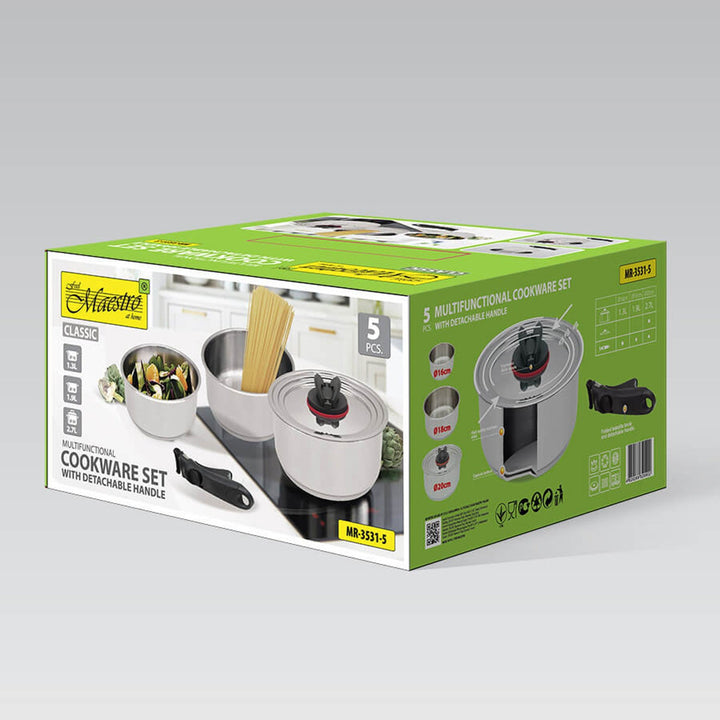 Set od 3 Maestro lonca za umake, odvojiva ručka, 1,3, 1,9 i 2,7 litre, MR-3531-5