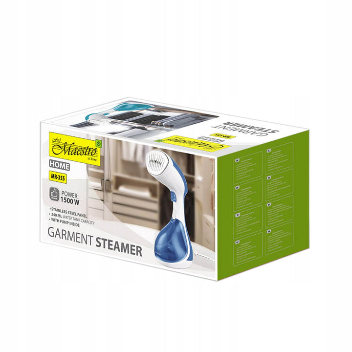 Maestro parni uspravni pegla za odjeću, 1500 W, spremnik vode 240 ml, plava, MR-355-BLUE
