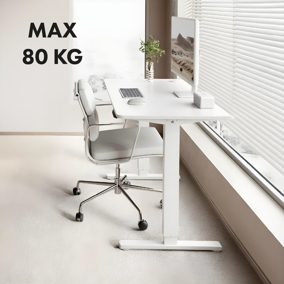 Ergo Office električni stol s podesivom visinom, maksimalna visina 1160 mm, maksimalna težina 80 kg, bez stajaće/sjedeće radne površine, bijela, ER-400 W