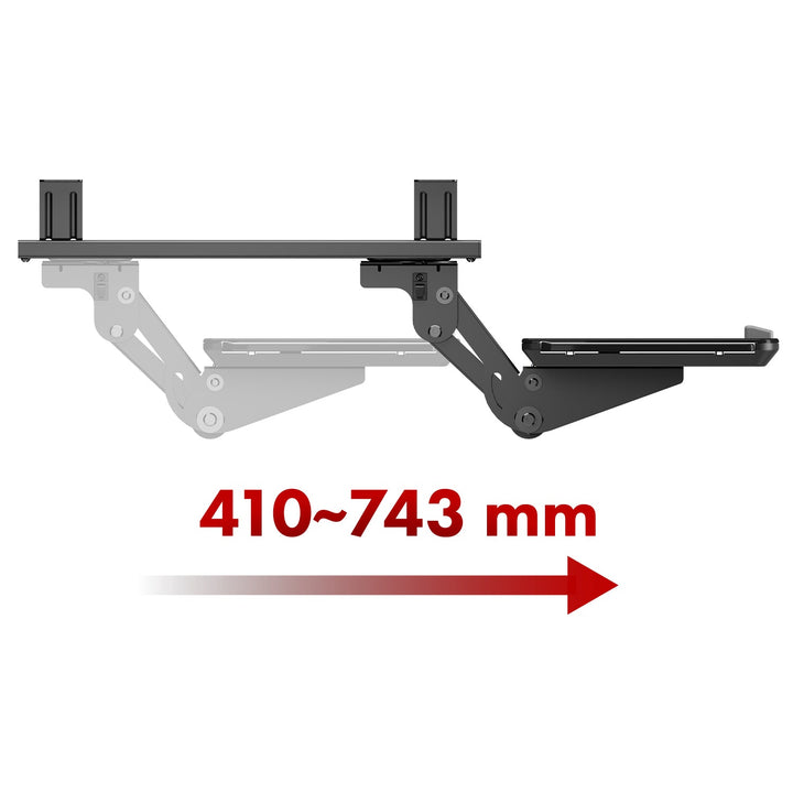 Maclean držač tipkovnice ispod stola, podesiv, max. 5 kg, crni, MC-156 B