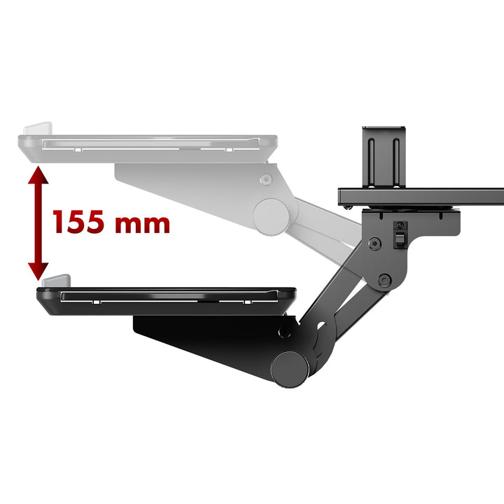 Maclean držač tipkovnice ispod stola, podesiv, max. 5 kg, crni, MC-156 B