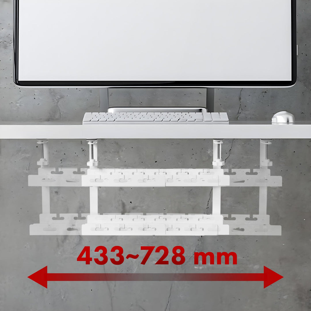 Maclean organizator kabela ispod stola, maksimalno opterećenje 5 kg, maksimalna duljina 728 mm, 2 razine, bijela, MC-102 W