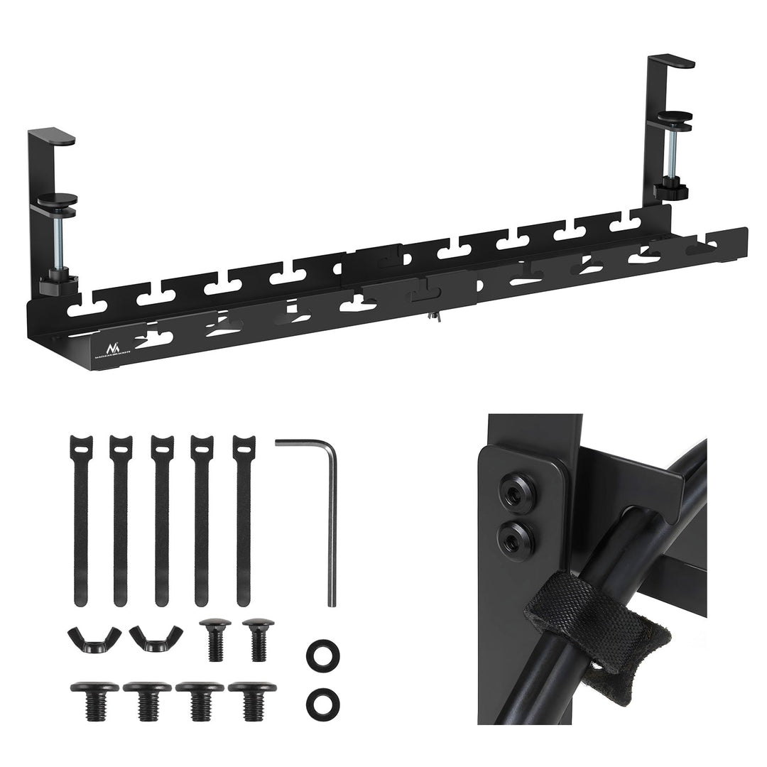 Maclean organizator kabela ispod stola, maksimalno opterećenje 5 kg, maksimalna duljina 728 mm, crna, MC-103 B