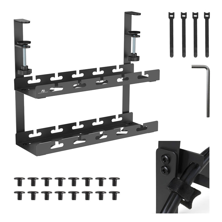 Maclean organizator kabela ispod stola, maksimalno opterećenje 5 kg, 2 razine, crna, MC-104 B