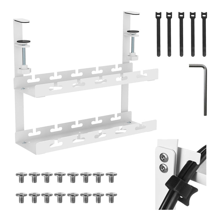 Maclean organizator kabela ispod stola, maksimalno opterećenje 5 kg, 2 razine, bijeli, MC-104 W