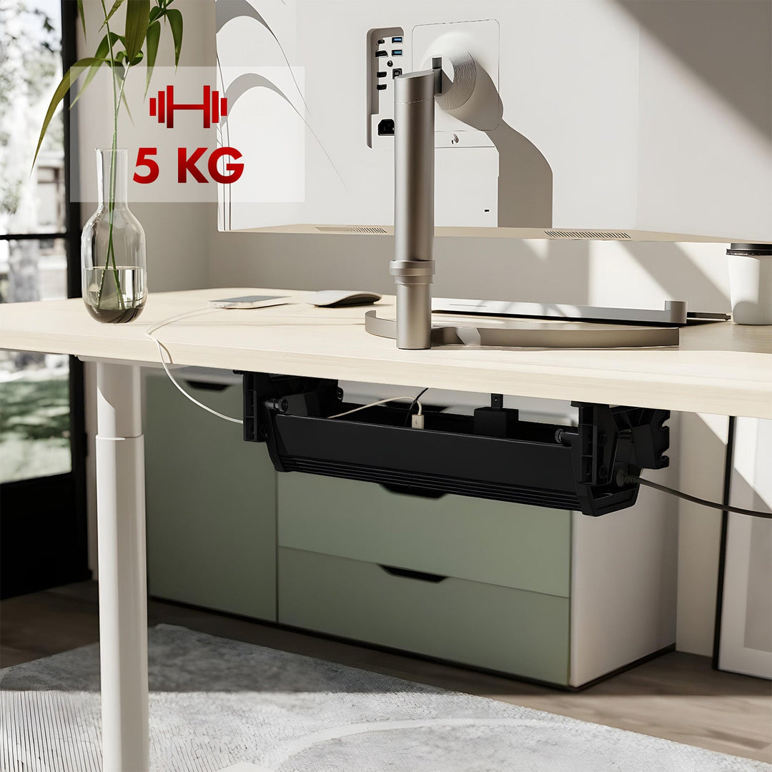 Organizator kabela ispod stola/držač produžnog kabela Maclean, maksimalno opterećenje 5 kg, crna, MC-106 B
