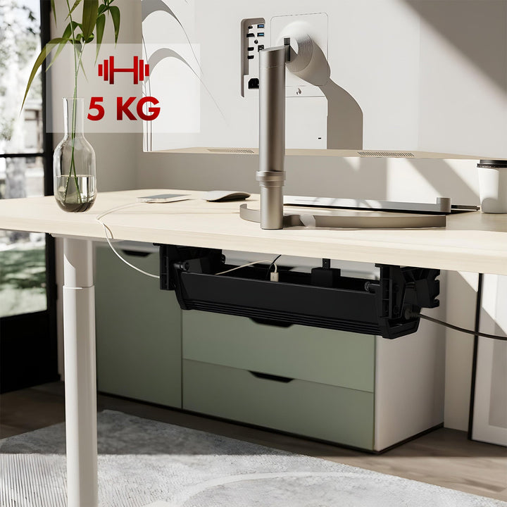 Organizator kabela ispod stola/držač produžnog kabela Maclean, maksimalno opterećenje 5 kg, crna, MC-106 B