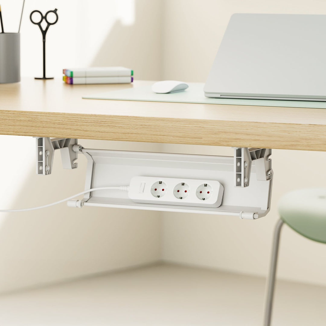 Organizator kabela ispod stola/produžni kabel Maclean, maksimalno opterećenje 5 kg, bijeli, MC-106 W