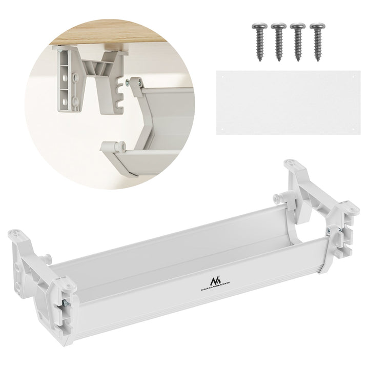 Organizator kabela ispod stola/produžni kabel Maclean, maksimalno opterećenje 5 kg, bijeli, MC-106 W