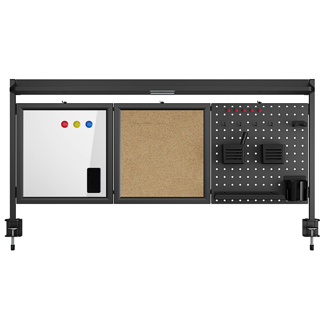 Ergo uredski pregradni organizator za stol, maksimalno opterećenje 10 kg, bijela i plutena ploča, širina 1250 mm, crna, ER-300 B