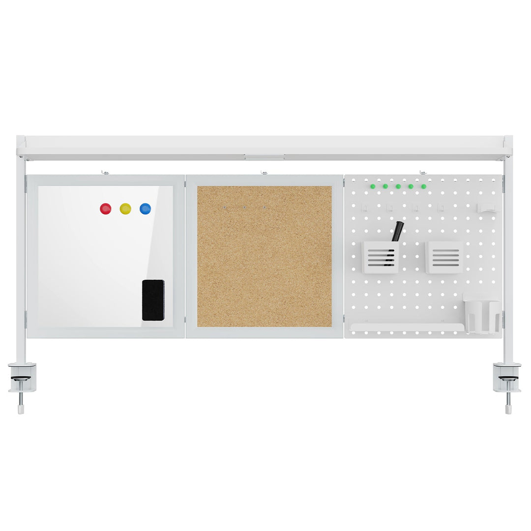 Ergo uredski pregradni organizator za stol, maksimalno opterećenje 10 kg, bijela i plutena ploča, širina 1250 mm, bijela, ER-300 W