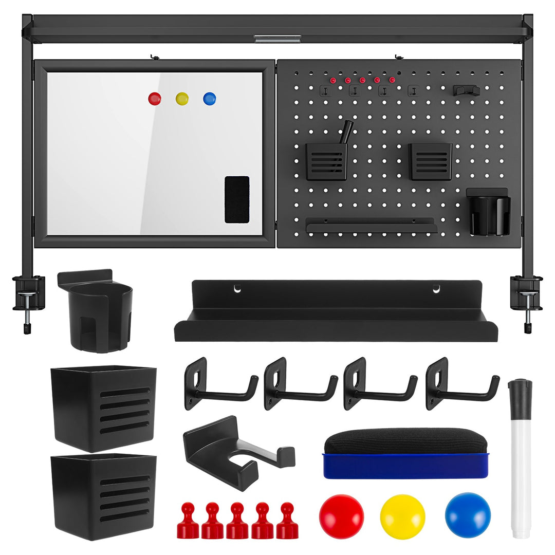 Ergo uredski pregradni organizator za stol, maksimalno opterećenje 10 kg, bijela ploča, širina 1116 mm, crna, ER-301 B