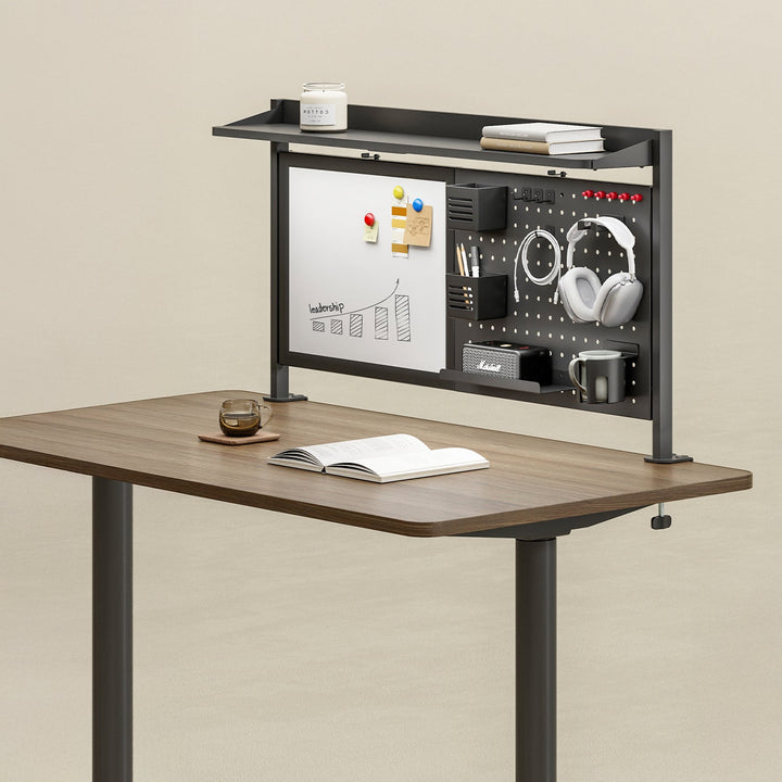 Ergo uredski pregradni organizator za stol, maksimalno opterećenje 10 kg, bijela ploča, širina 1116 mm, crna, ER-301 B