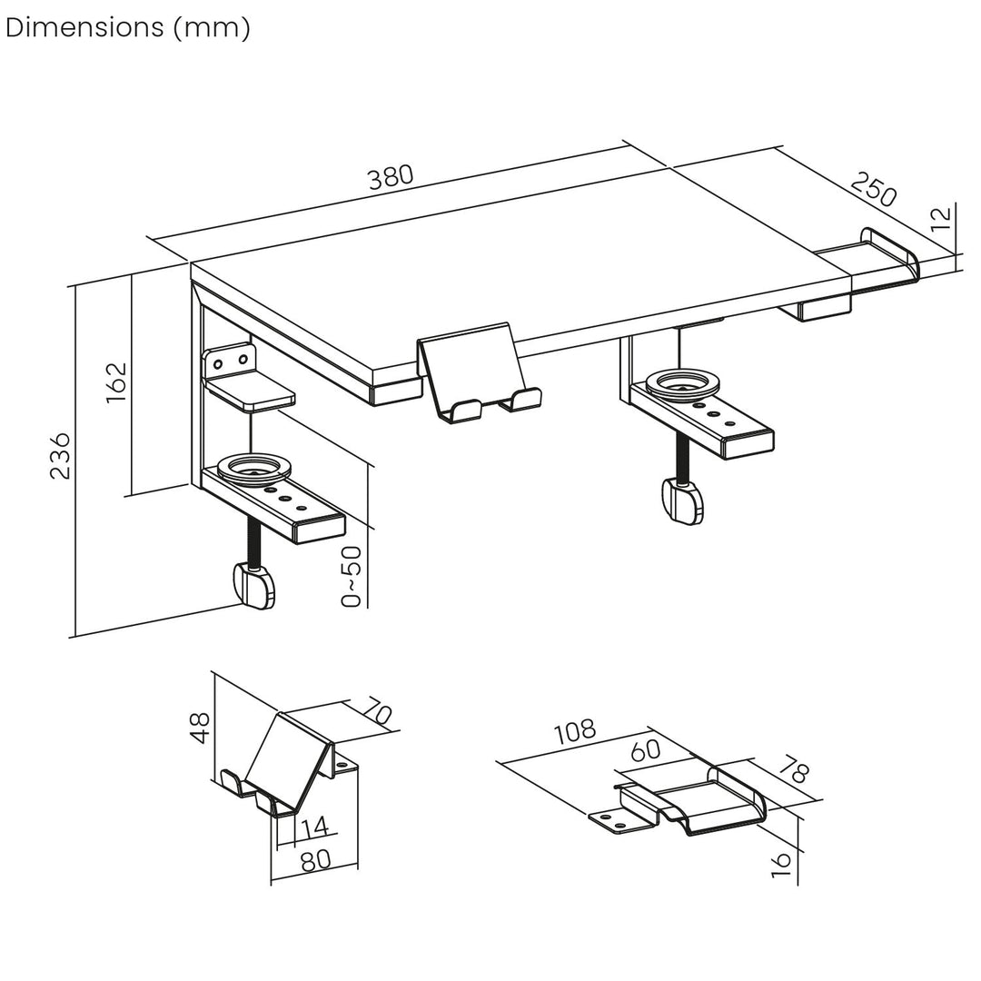 Ergo Office stalak za laptop/monitor, maksimalno opterećenje 20 kg, za dijagonalu 13-32", crna, ER-303 B