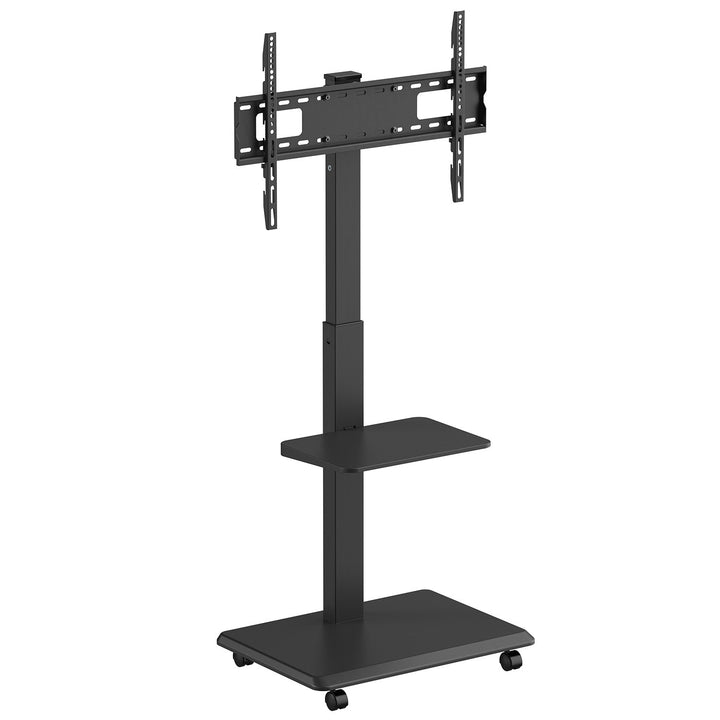 Ergo-Office TV stalak/kolica, maksimalno opterećenje 50 kg/5 kg po polici, maksimalna VESA 600×400, ugrađena razdjelnica za struju, crna, ER-304 B