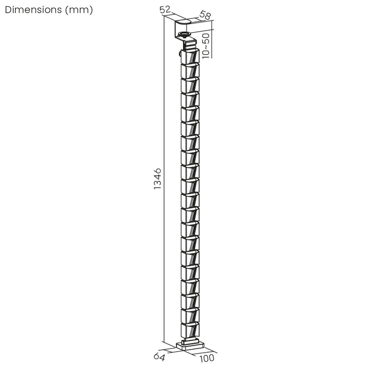 Organizator kabela/pokrivač stola Nano RS, 1345 mm, crna i crvena, RS125