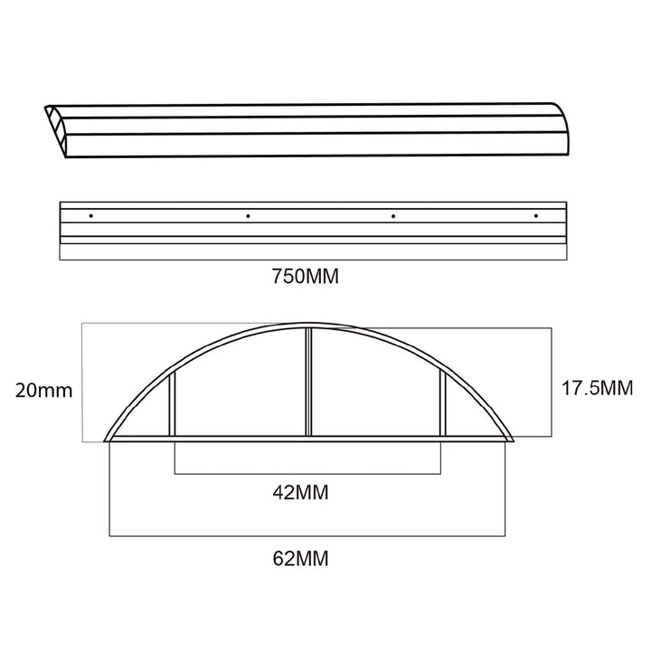 Maclean aluminijska pokrovna traka za kabele, 62x20x750 mm, bijela, MC-814 W
