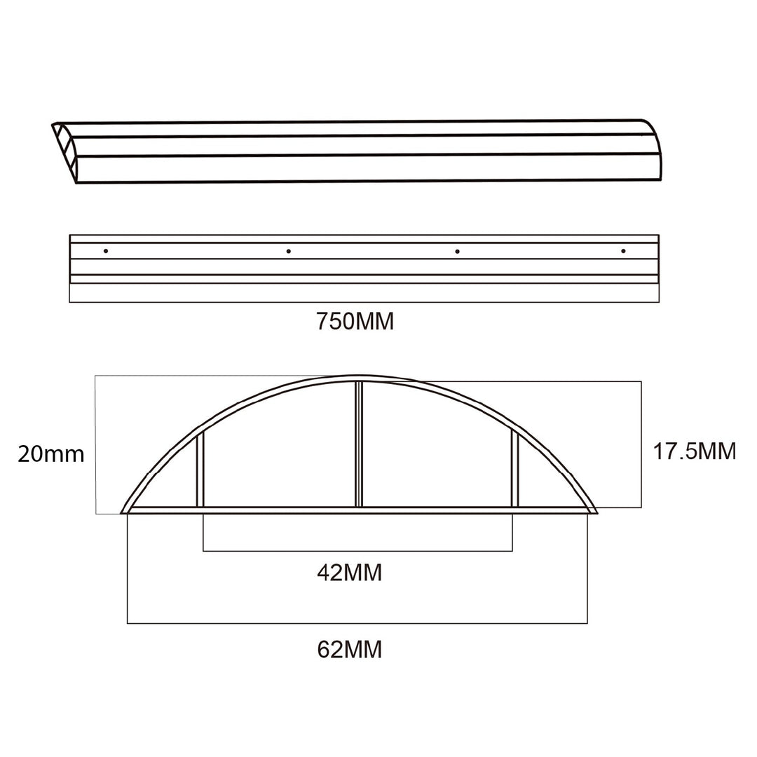 Maclean aluminijska traka za pokrivanje kabela, 62x20x750 mm, srebrna, MC-814 S