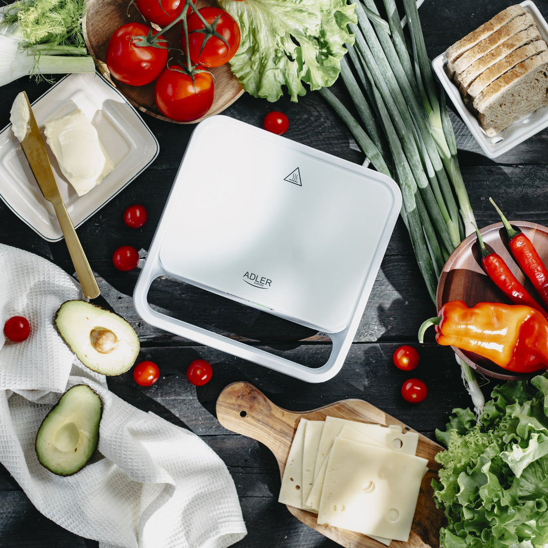 Adler aparat za sendviče, kontaktni grill, 1100 W, bijeli, AD 3070