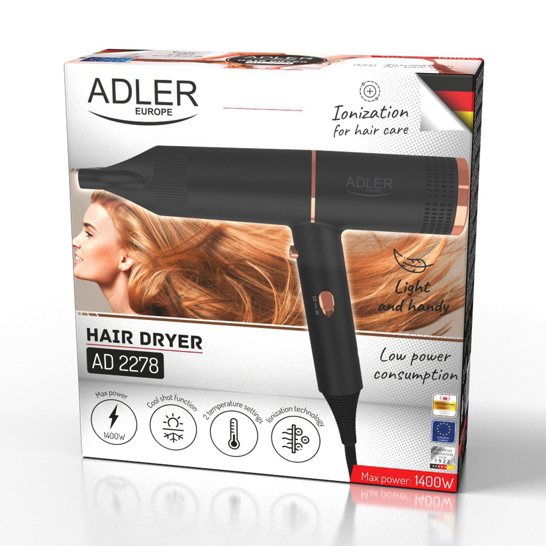 Adler fen za kosu, ionizacija, 2 brzine, crna, AD 2278
