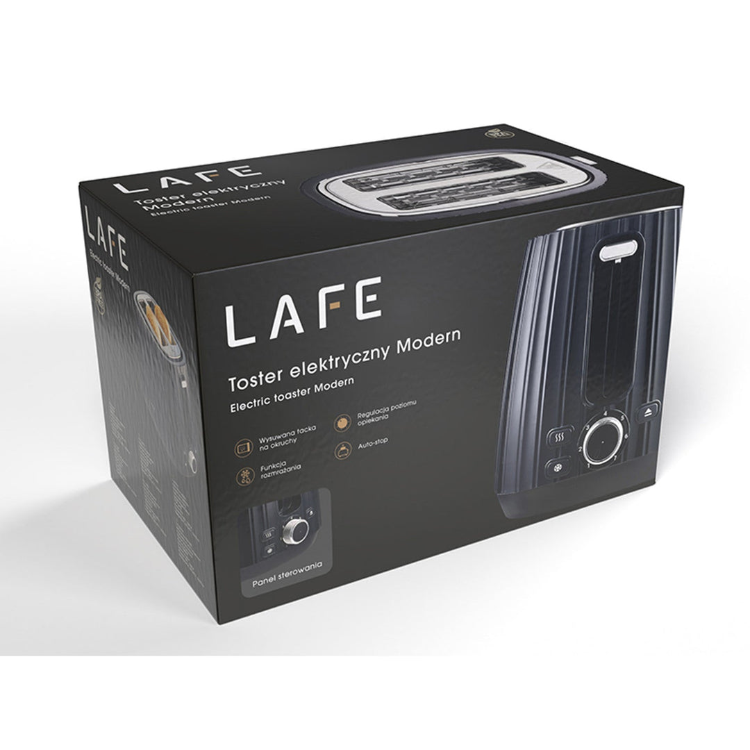 Lafe toster, kontrola pečenja u 7 stupnjeva, max. 1080 W, crni, moderan