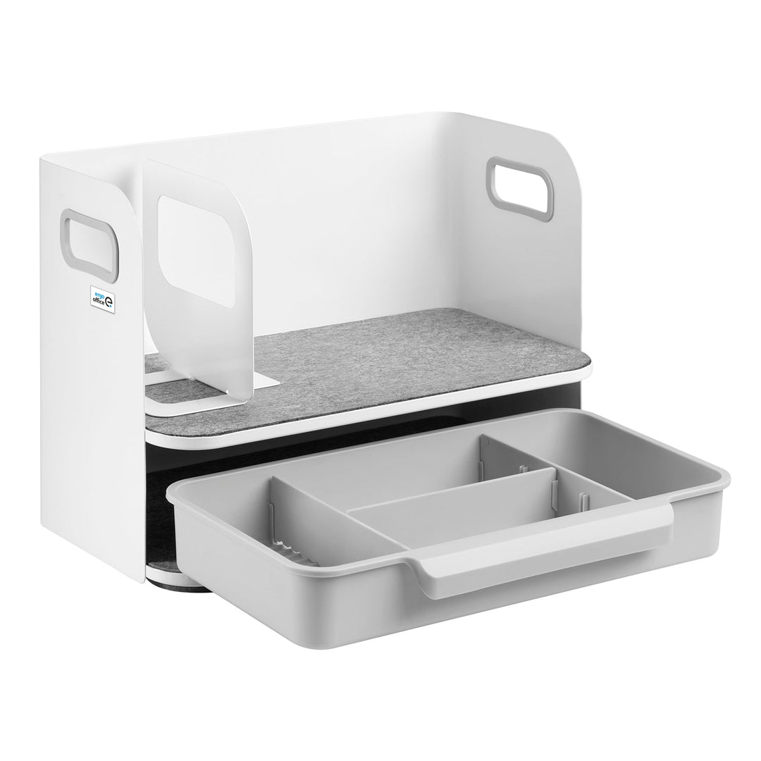Ergo uredski organizator za stol s ladicom, bijeli, max. 10 kg, ER-440 + ER-442 organizator za dodatke ispod stola