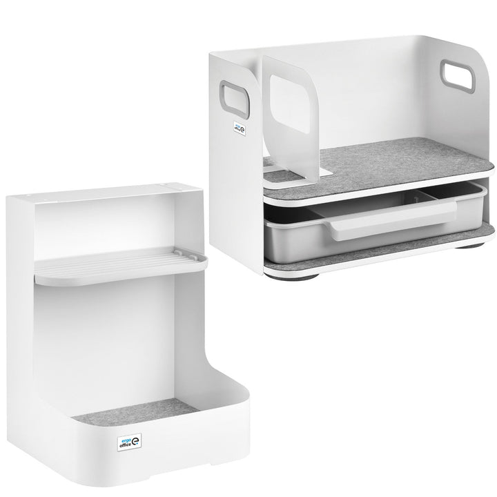 Ergo uredski organizator za stol s ladicom, bijeli, max. 10 kg, ER-440 + ER-442 organizator za dodatke ispod stola