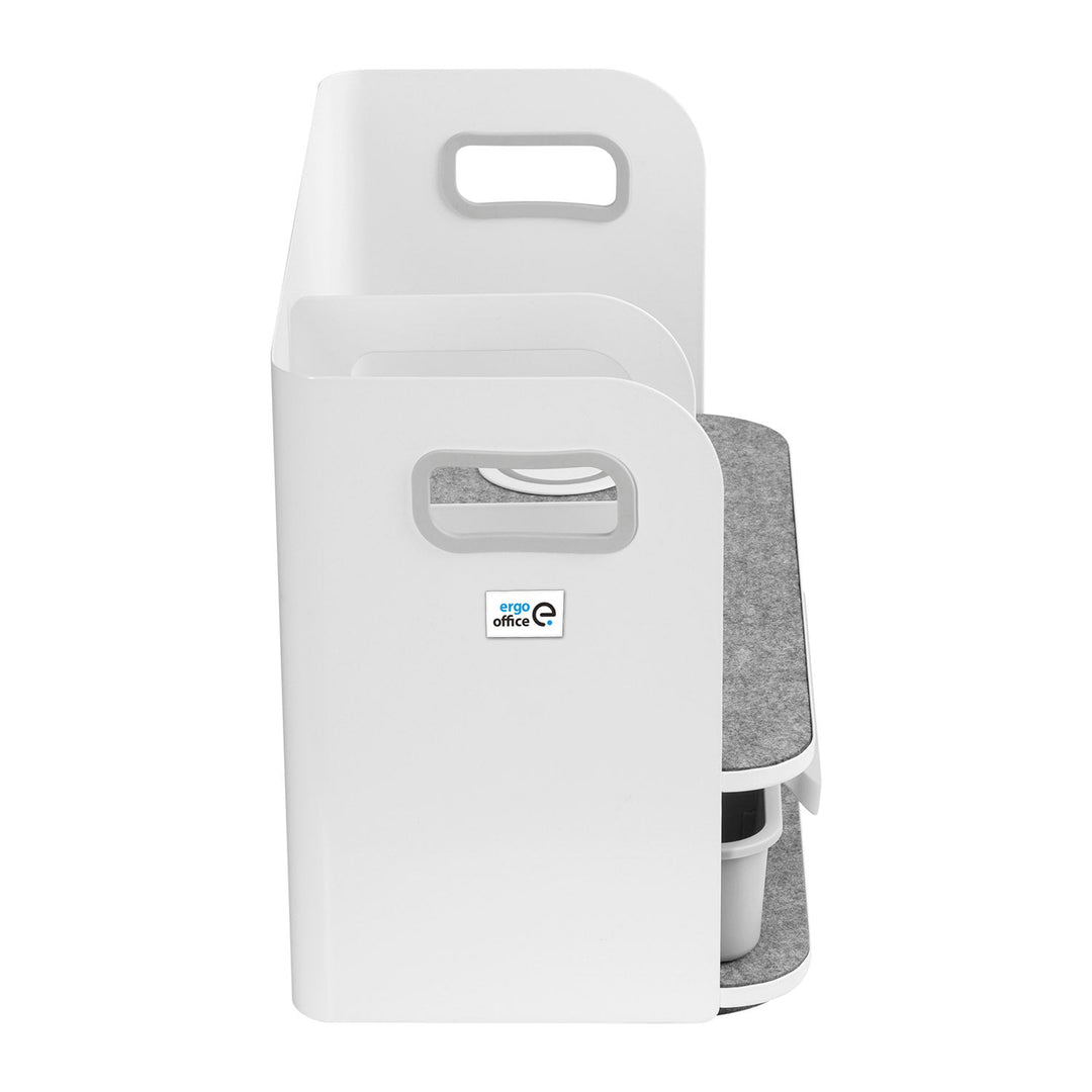 Ergo organizator za stol u uredu s ladicom i bežičnim punjačem, bijeli, max. 10 kg, ER-441 + organizator ispod stola za uredski pribor do 5 kg, ER-442