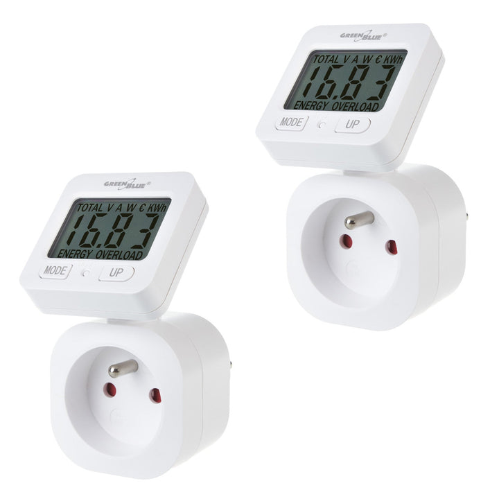 GreenBlue energetski brojilo, vatmetar, 16 A, max. 3680 W, s memorijom, GB615 E, 2 komada