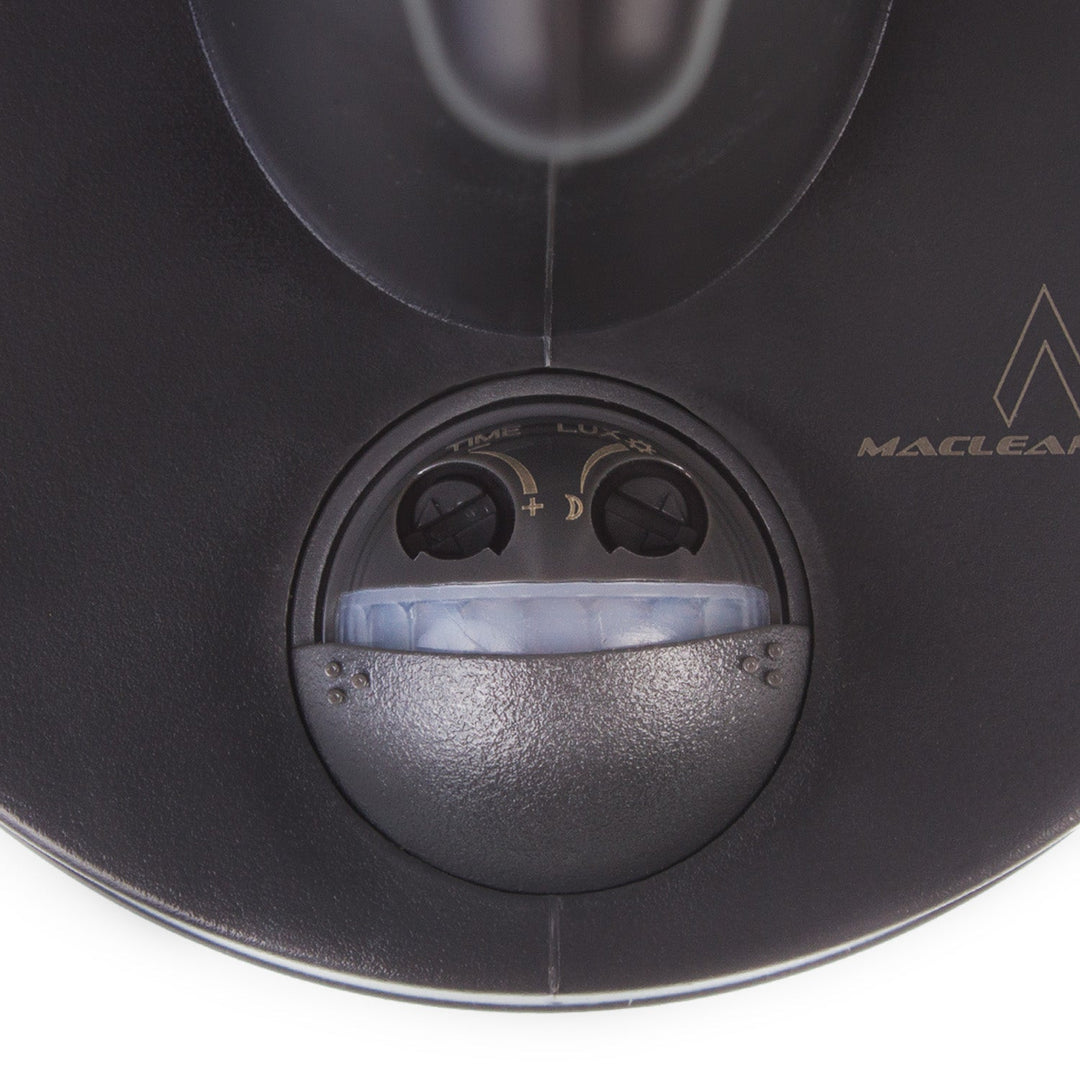 1xE27 zidna lampa s Maclean senzorom, infracrveni senzor, max. opterećenje 60W, IP65, crna boja, MCE518 B + LED žarulja s filamentom E27, 11W 230V Maclean Energy MCE280 WW topla bijela 3000K 1500lm retro Edison dekorativna A60