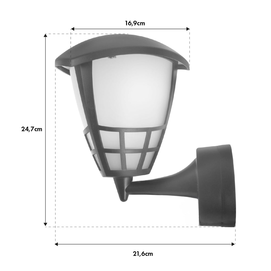 Maclean 1xE27 zidna lampa, maksimalno opterećenje 60 W, IP65, siva, MCE519 GR + Maclean Energy MCE268 WW E27 LED žarulja sa žarnom niti, 8 W 230 V, topla bijela 3000 K, 1055 lm, retro Edison dekorativna