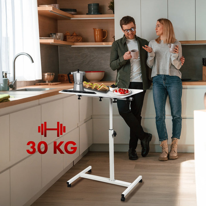 Maclean pokretni stalak za stolno računalo/laptop, bijeli, podesiva visina 59–89 cm, max. 30 kg, MC-121 W
