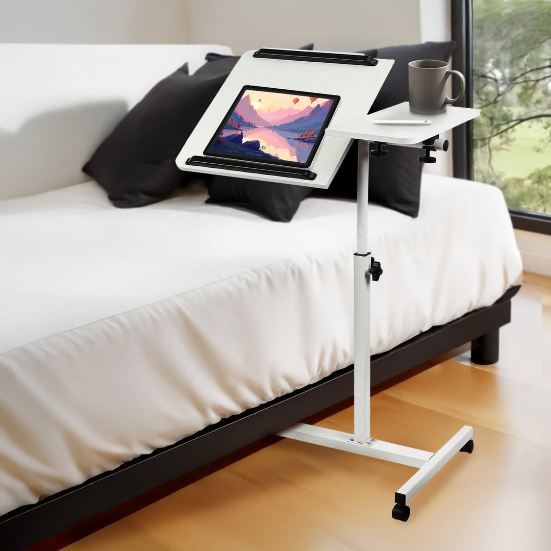Maclean pokretni stalak za stolno računalo/laptop, bijeli, podesiva visina 59–89 cm, max. 30 kg, MC-121 W