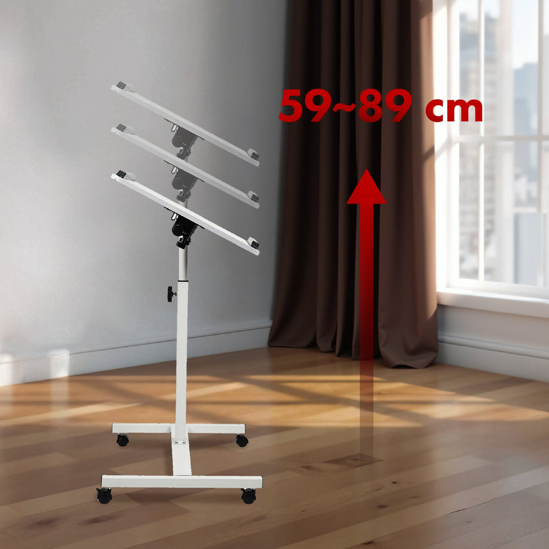 Maclean pokretni stalak za stolno računalo/laptop, bijeli, podesiva visina 59–89 cm, max. 30 kg, MC-121 W