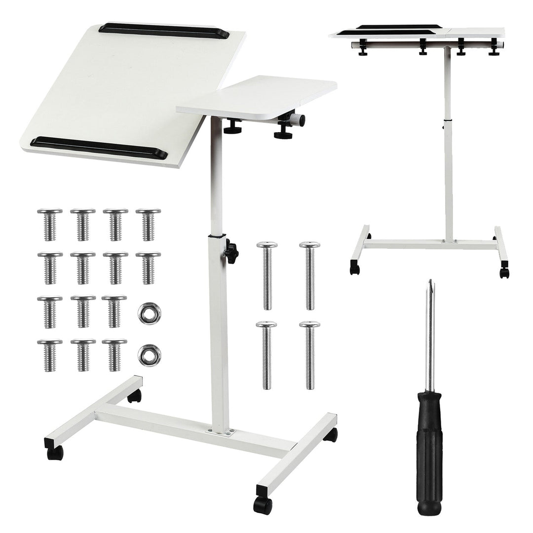 Maclean pokretni stalak za stolno računalo/laptop, bijeli, podesiva visina 59–89 cm, max. 30 kg, MC-121 W