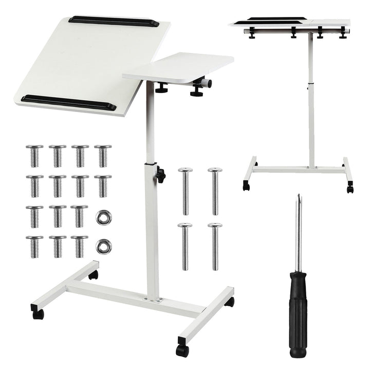 Maclean pokretni stalak za stolno računalo/laptop, bijeli, podesiva visina 59–89 cm, max. 30 kg, MC-121 W