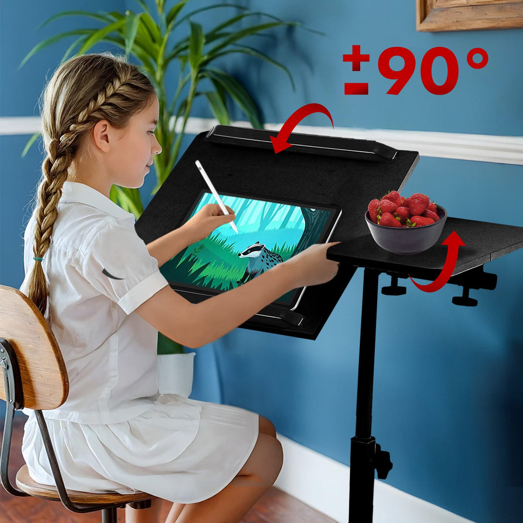 Maclean mobilni stol/stalaž za laptop, crni, podesiva visina 59–89 cm, max. 30 kg, MC-121 B